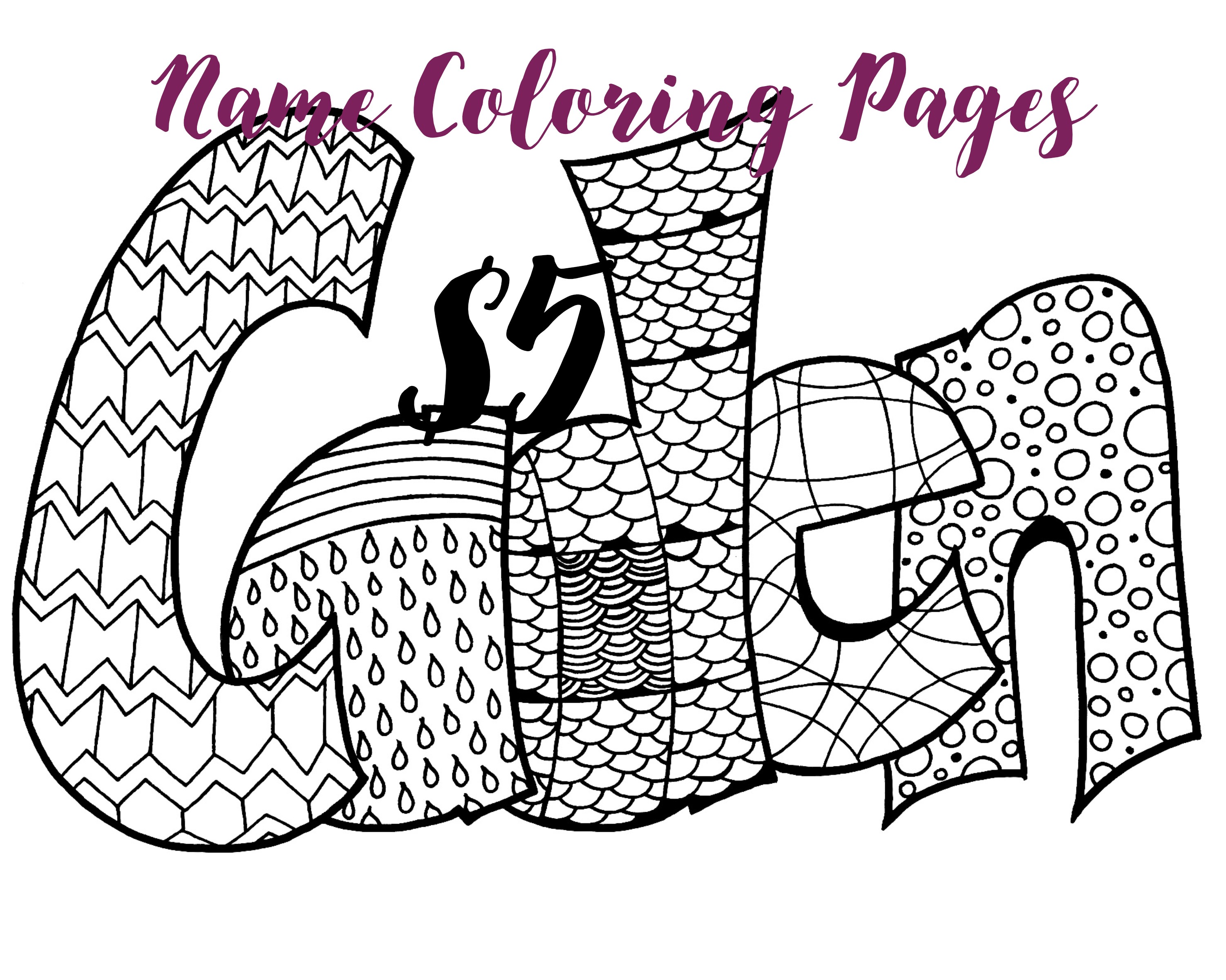 Personalized Name Coloring Pages at GetDrawings | Free download