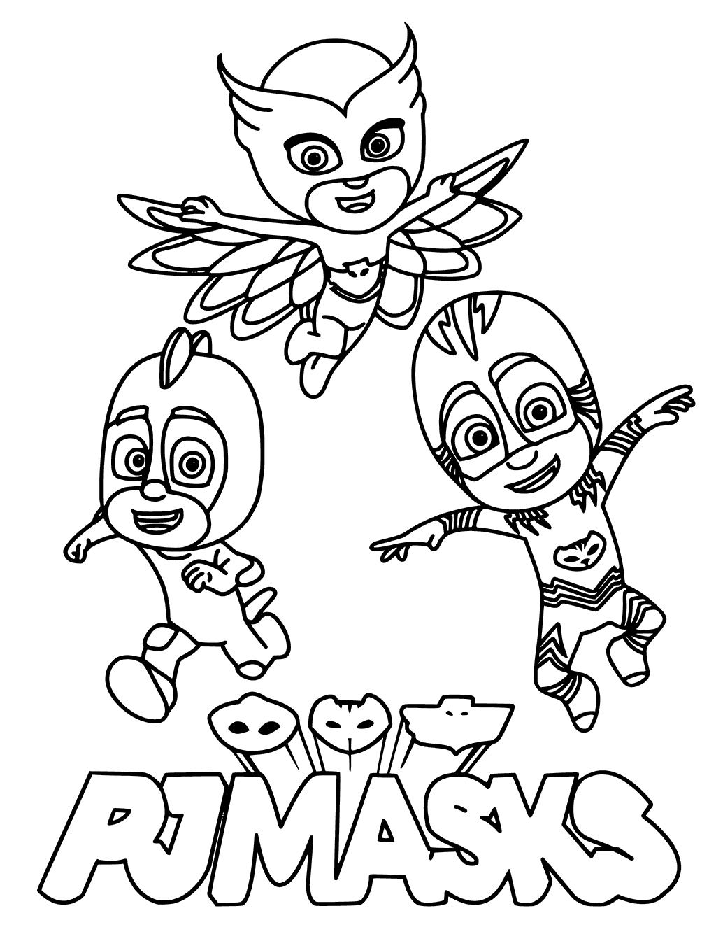 Pj Mask Coloring Pages Printable Free Png