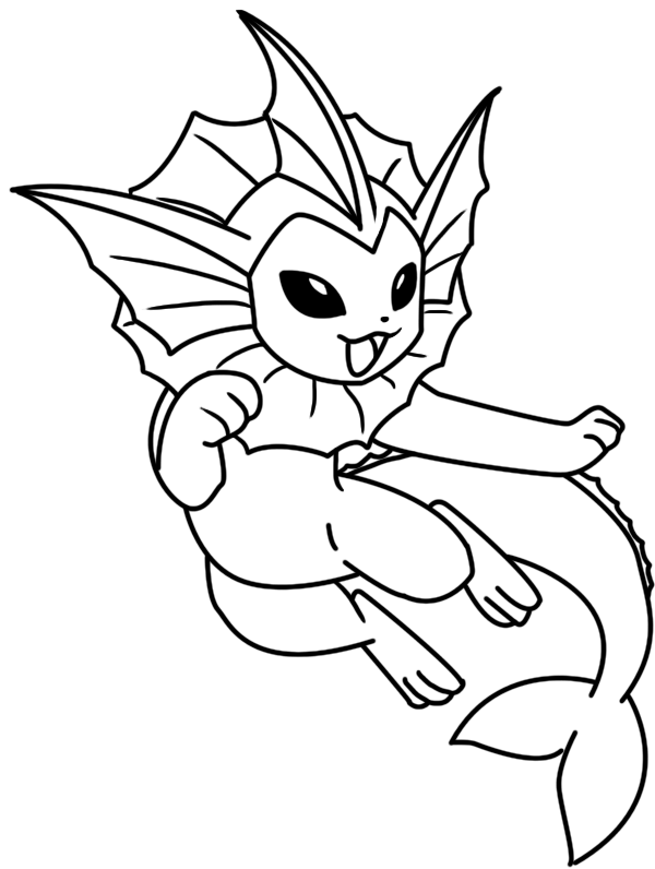 600x796 Vaporeon Coloring Page.