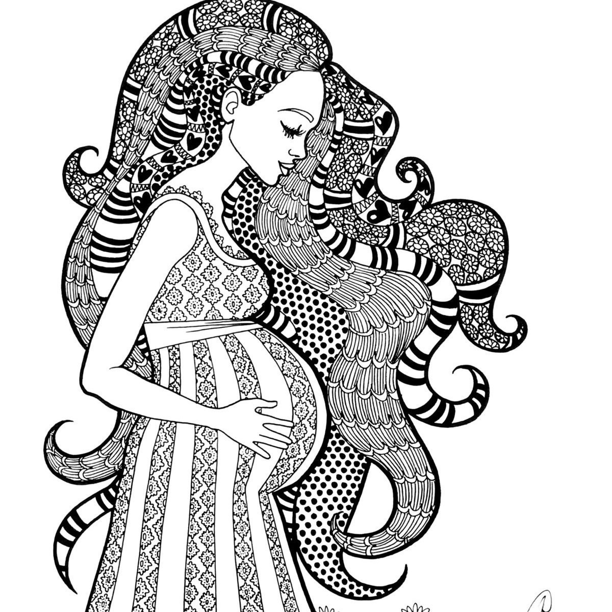 Pregnant Coloring Pages At GetDrawings Free Download