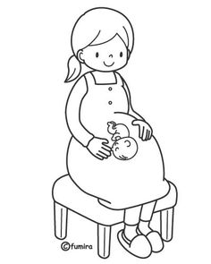 Pregnant mom coloring page