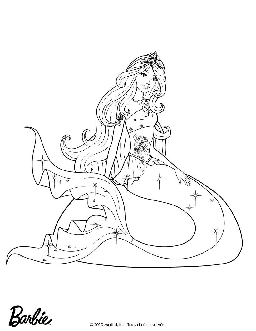 Pretty Mermaid Coloring Pages at GetDrawings | Free download