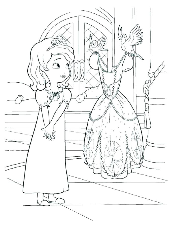 Simple Princess Amber Coloring Pages for Kids