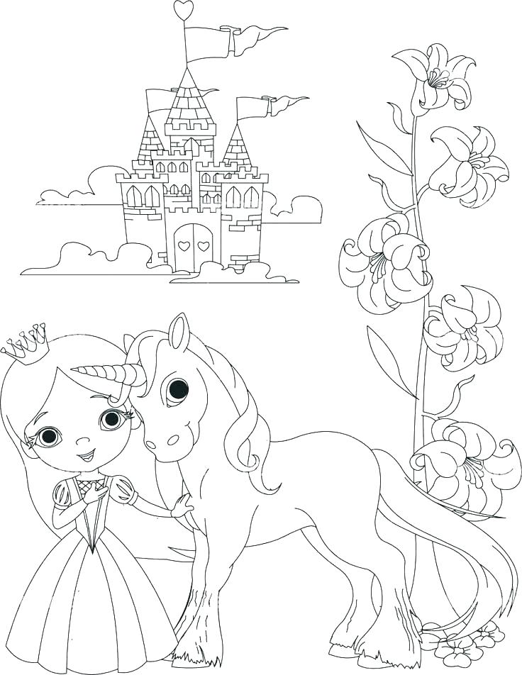 princess unicorn coloring pages