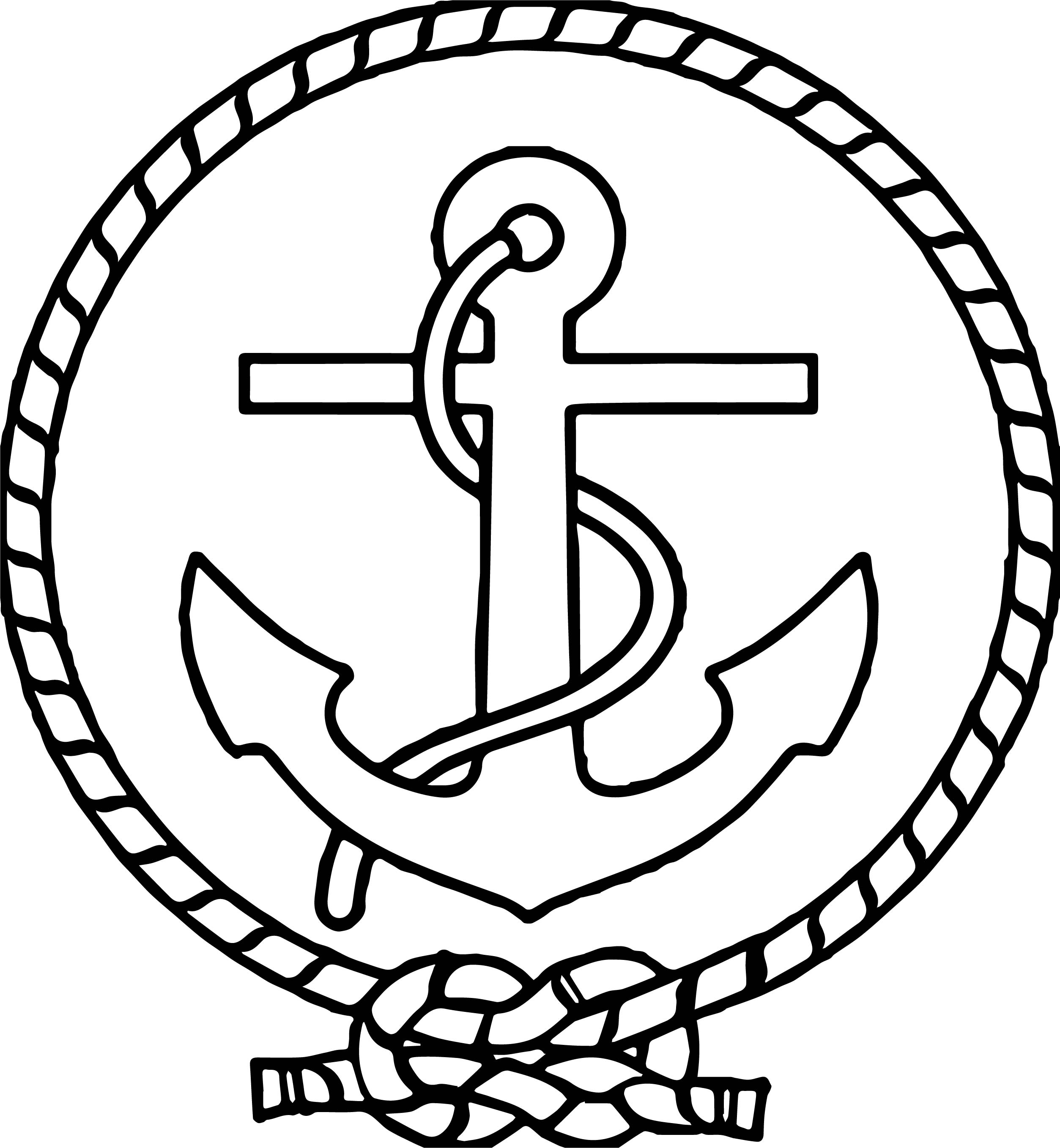 Anchor Coloring Pages Ship Rope Drawing Boat Printable Color Boats