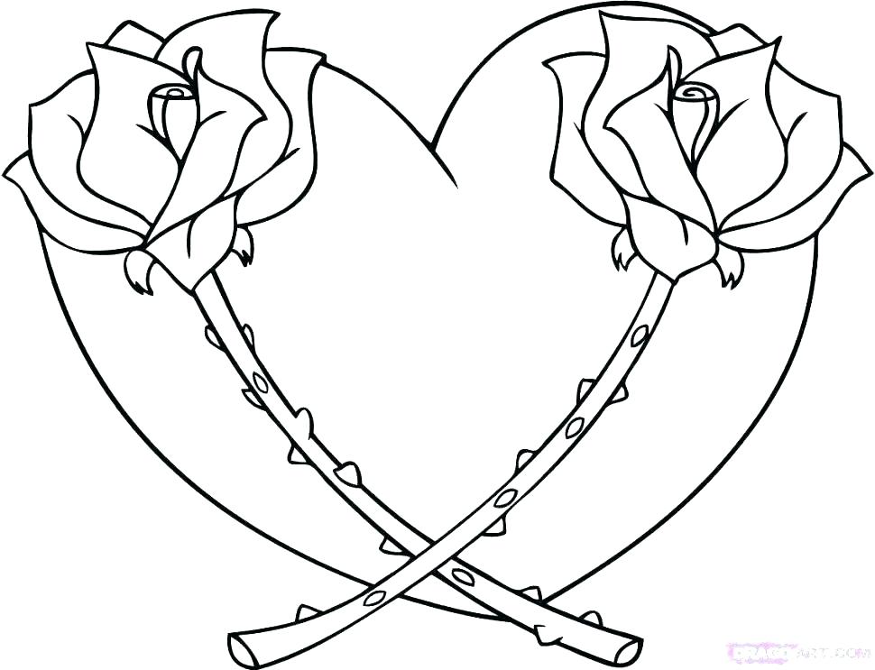 Printable Coloring Pages Of Hearts And Roses at GetDrawings | Free download