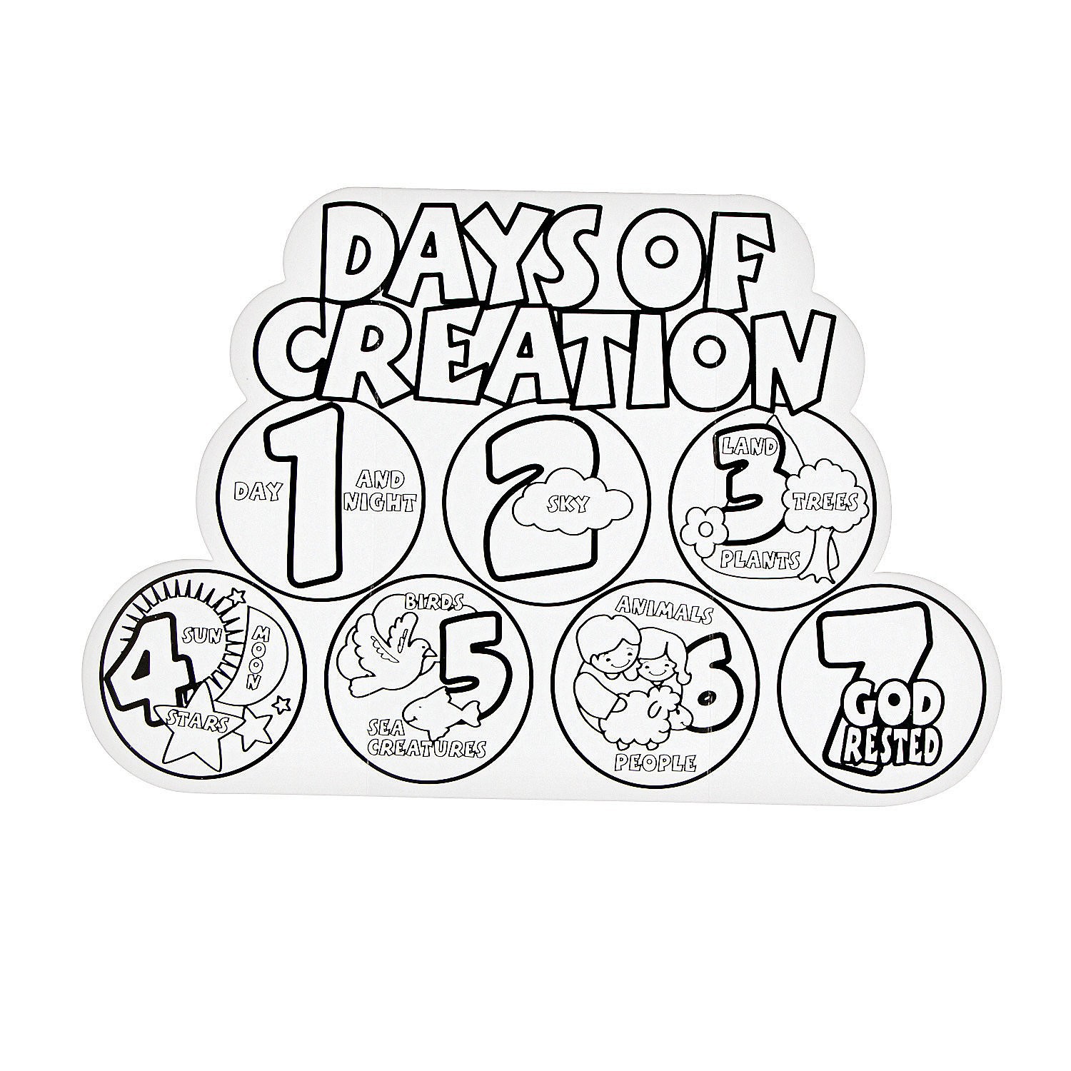 357 Cartoon 7 Days Of Creation Coloring Pages Pdf 