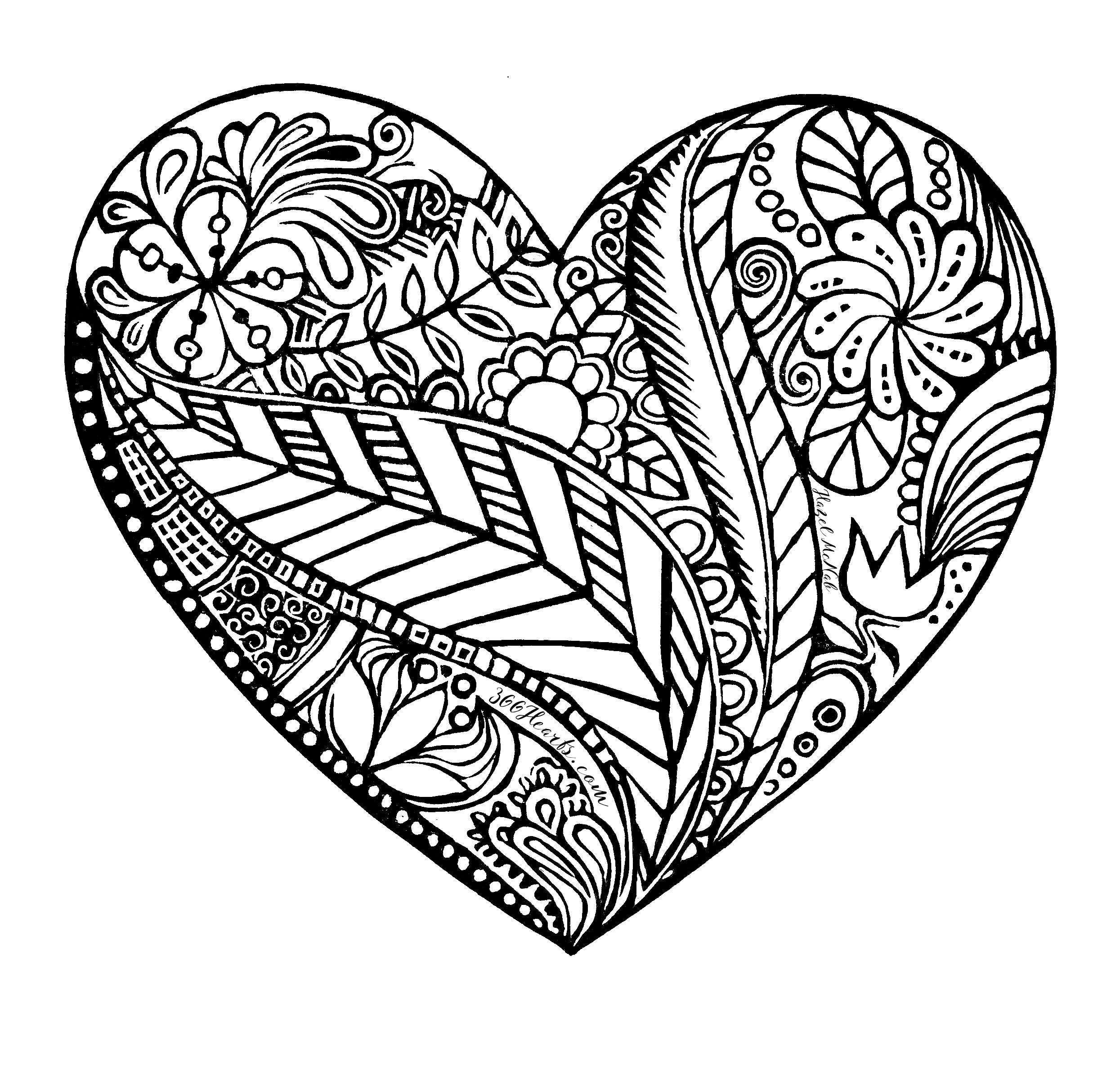 Printable Heart Coloring Pages at GetDrawings Free download