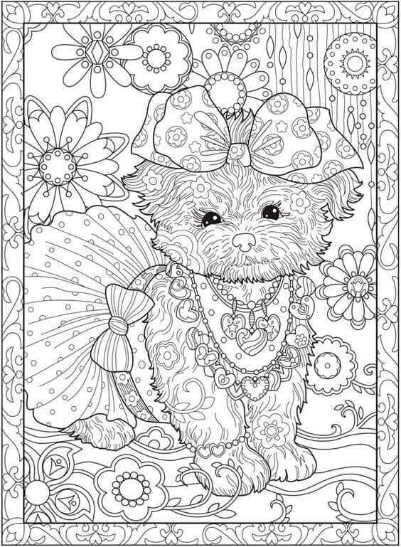 Puppy Coloring Pages For Adults at GetDrawings | Free download