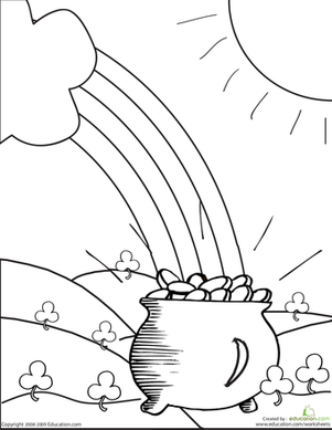 Rainbow And Pot Of Gold Coloring Pages at GetDrawings | Free download