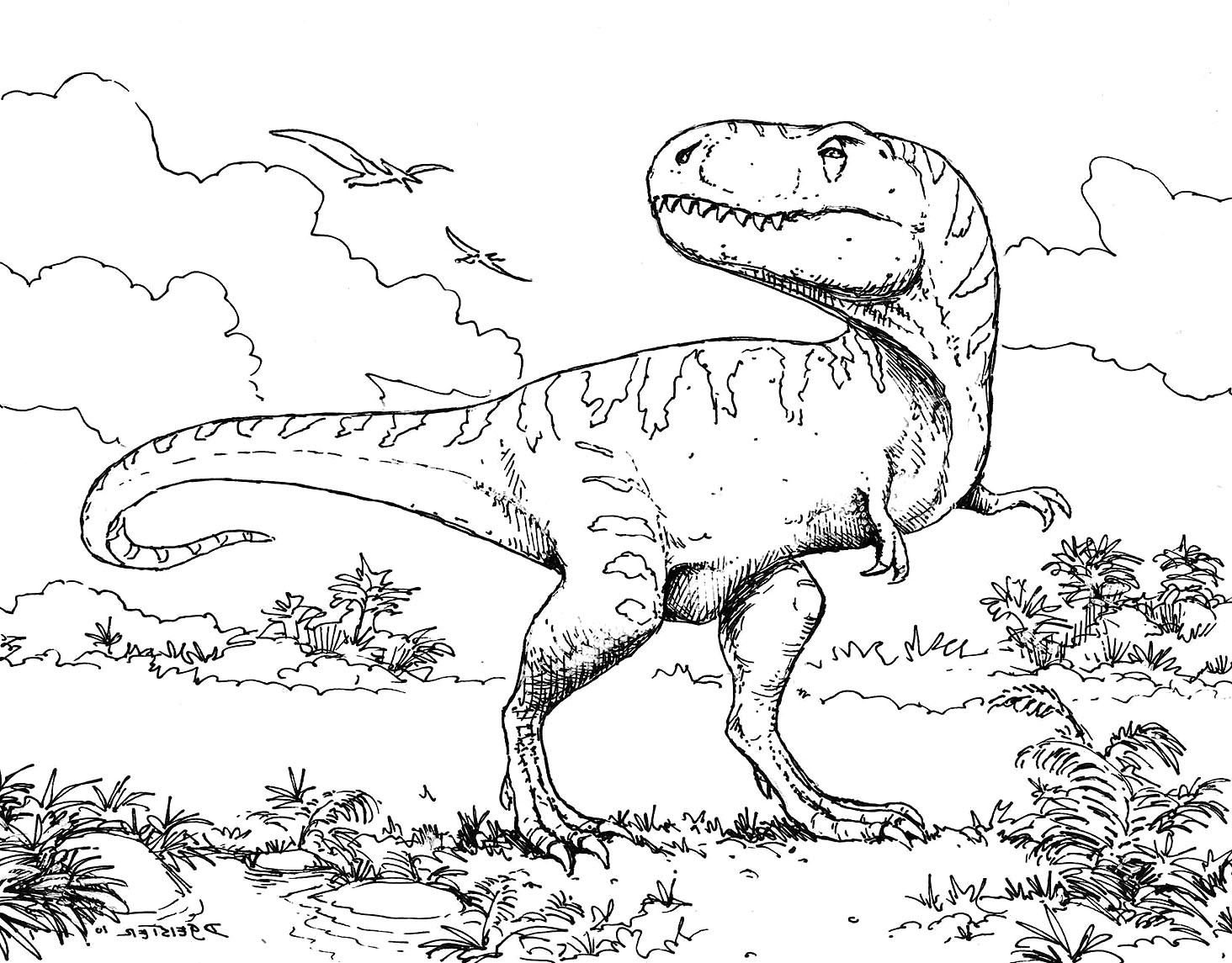 Realistic Dinosaur Coloring Pages at GetDrawings | Free download