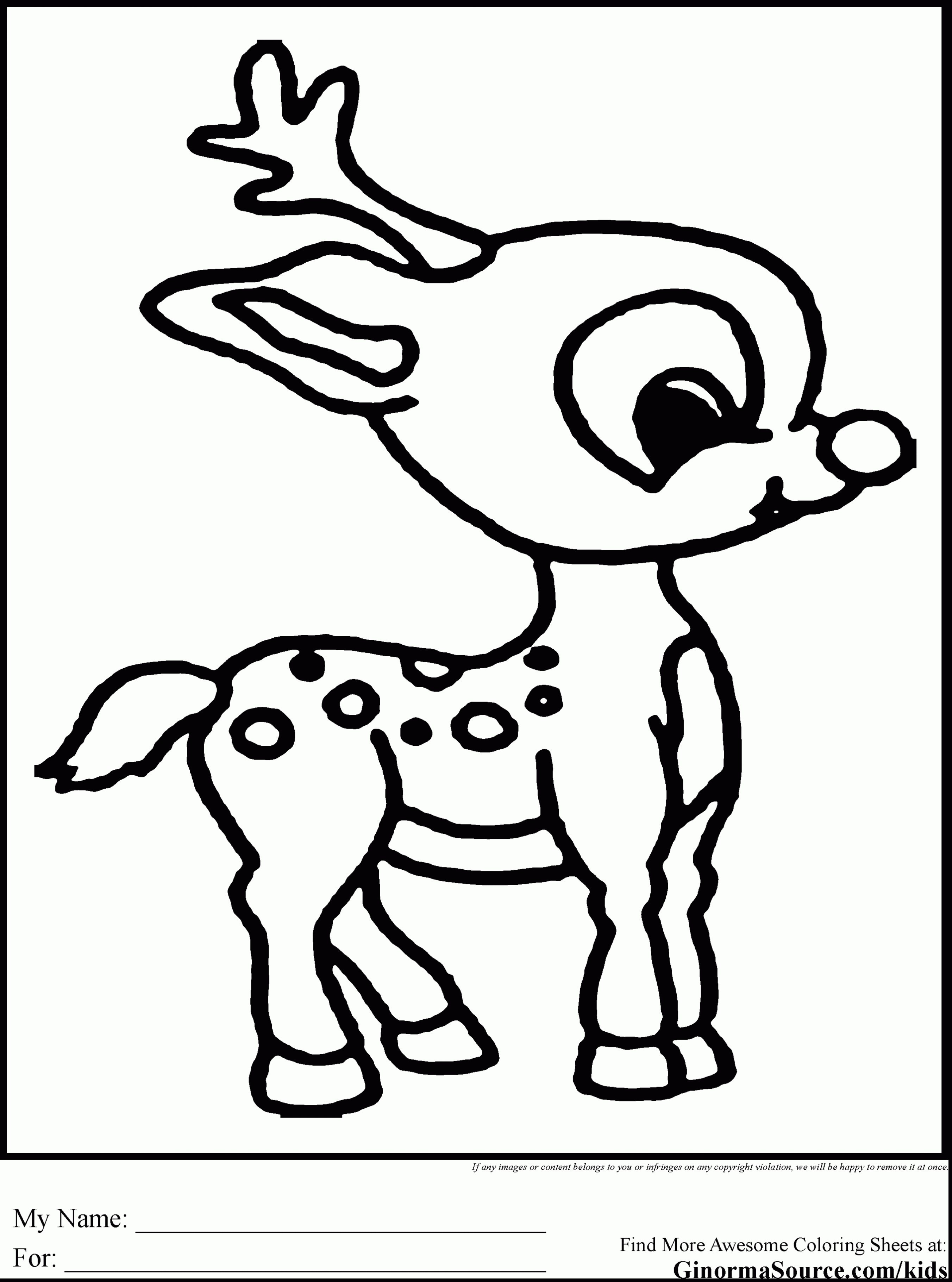 Reindeer Cartoon Coloring Pages at GetDrawings | Free download