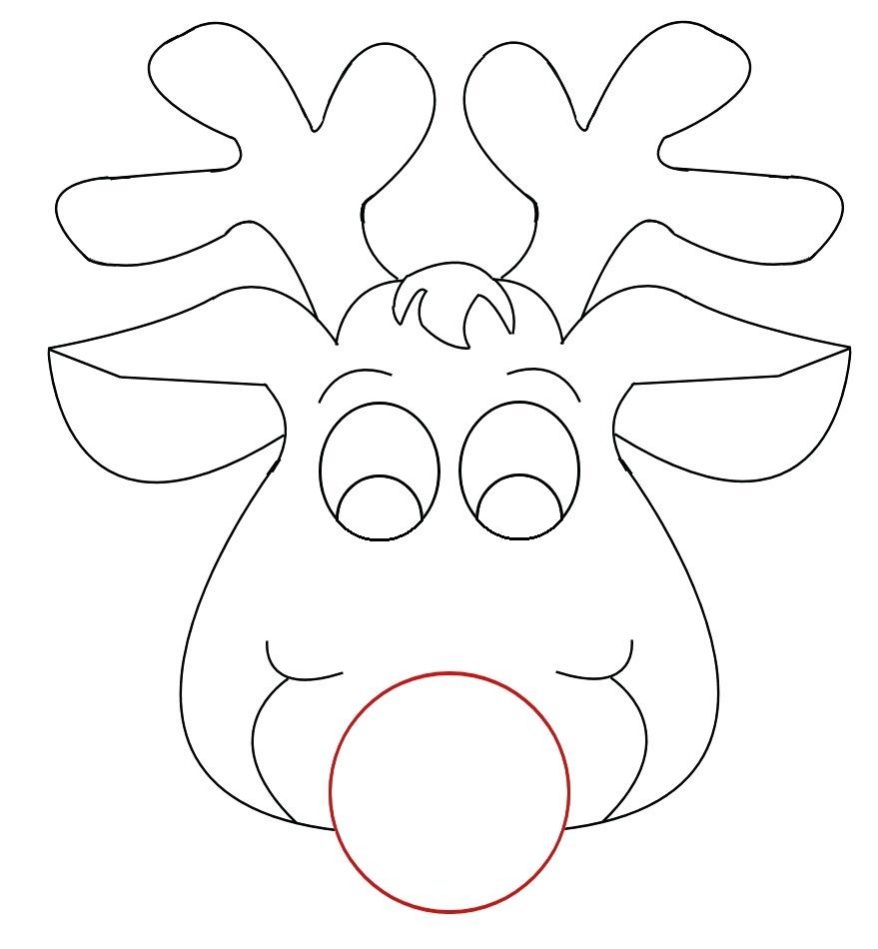 Reindeer Face Coloring Pages At GetDrawings Free Download