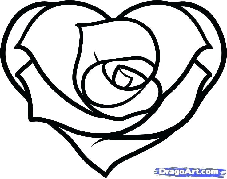 Roses With Hearts Coloring Pages At Getdrawings Free Download