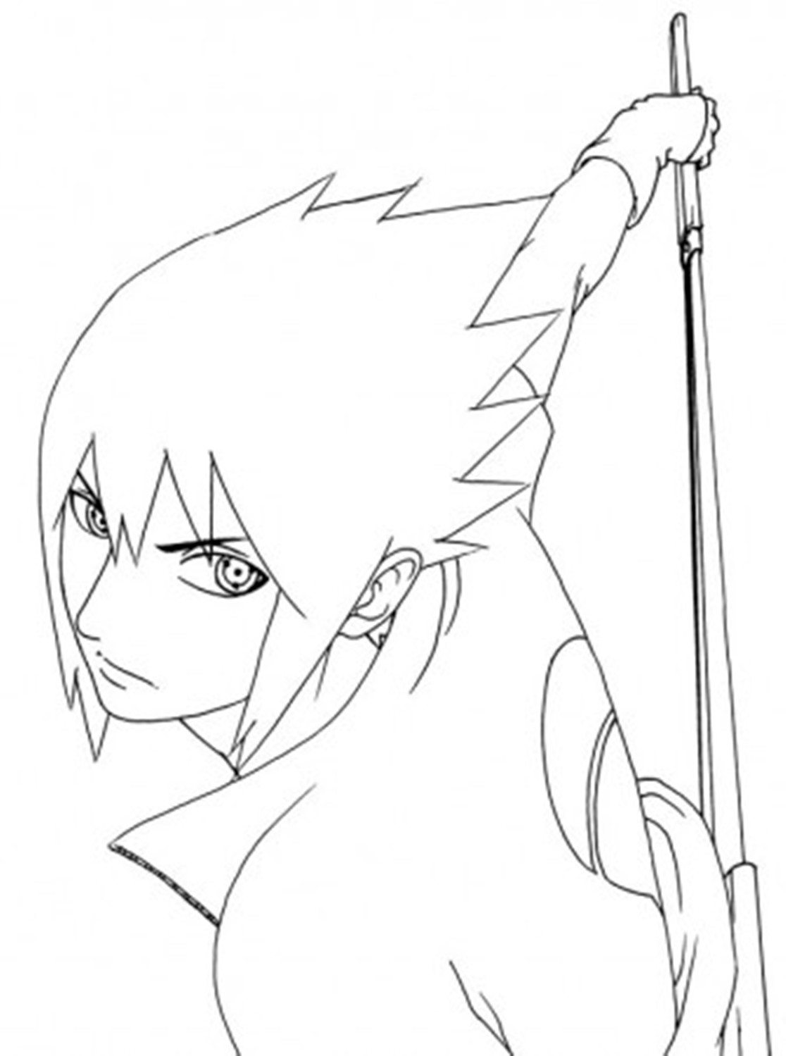 Sasuke Drawing Face Clipartmag Demon Draw Sketch Coloring Page