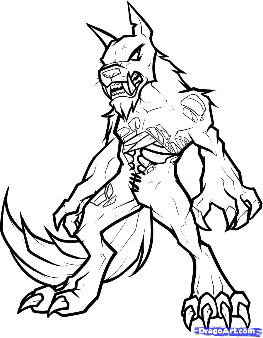 Scary Wolf Coloring Pages at GetDrawings | Free download