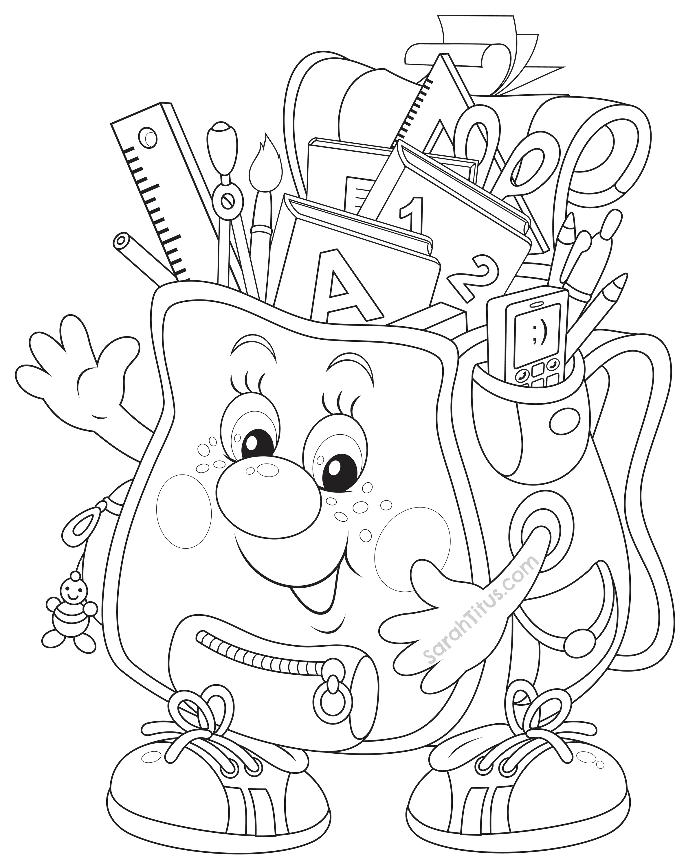 The Spinsterhood Diaries: Sunday Fun: Art Supplies Coloring Page