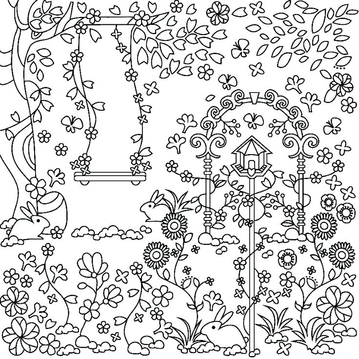 Secret Garden Coloring Pages Completed Coloring Pages