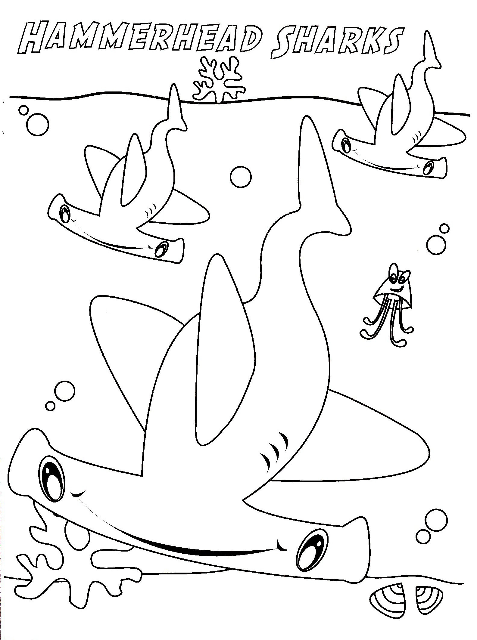 Shark Coloring Pages For Preschoolers at GetDrawings | Free download