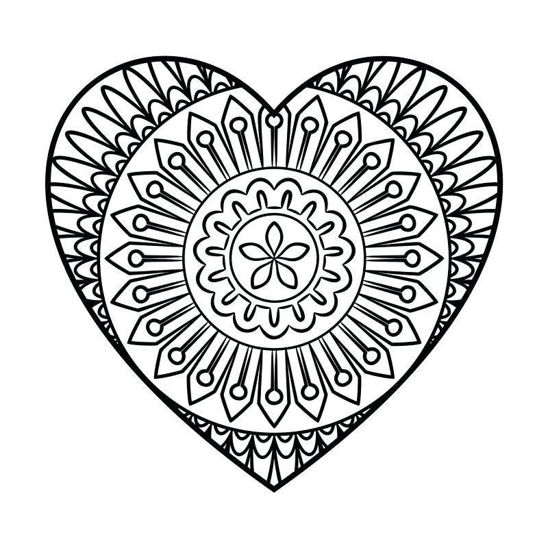 Simple Heart Mandala Coloring Pages At GetDrawings Free Download
