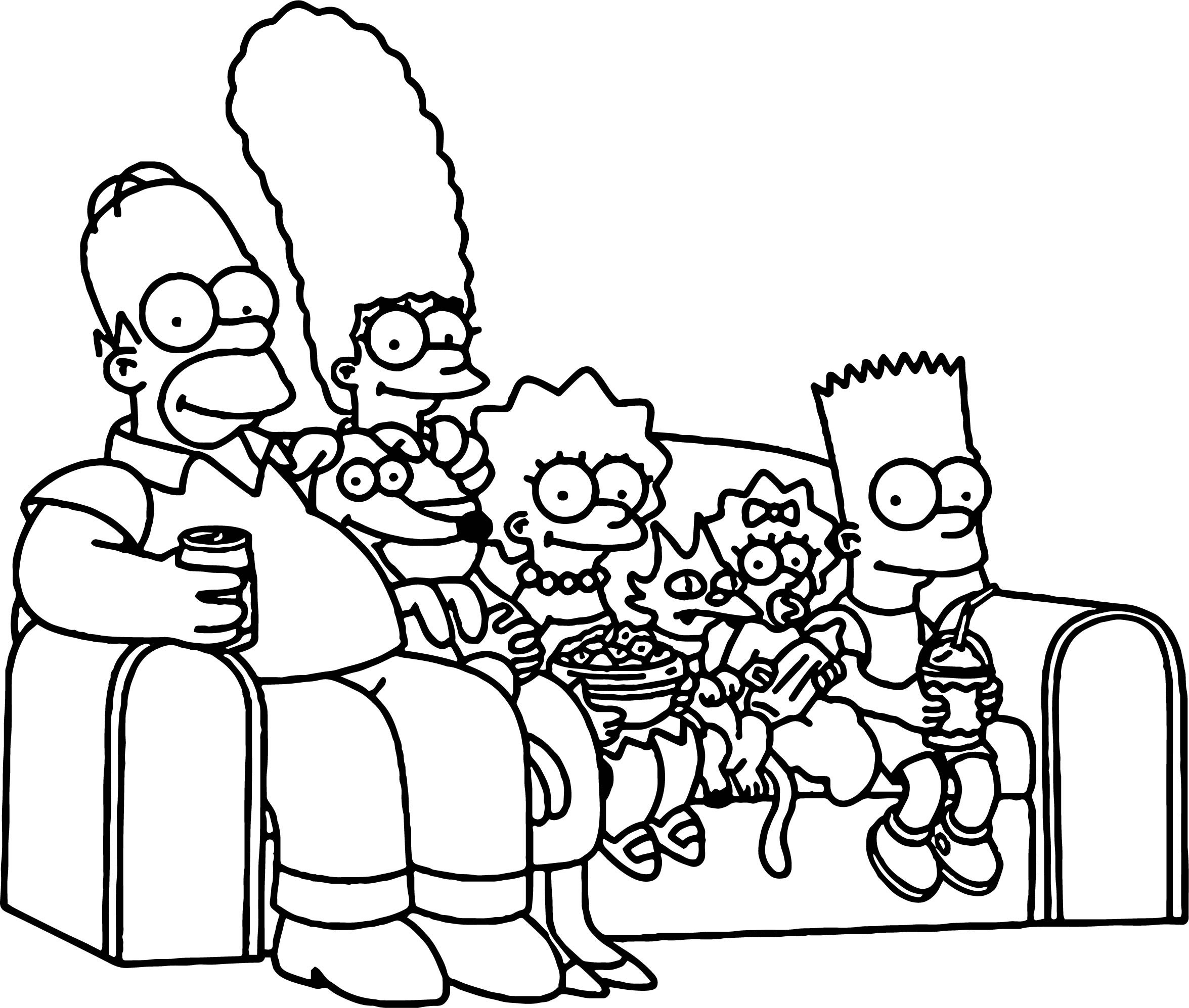 137 Simple Free Coloring Pages Simpsons with Animal character