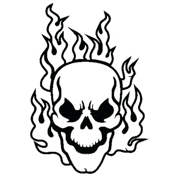 Skulls On Fire Coloring Pages At Getdrawings Free Download