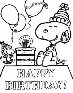 Snoopy Birthday Coloring Pages At Getdrawings Free Download