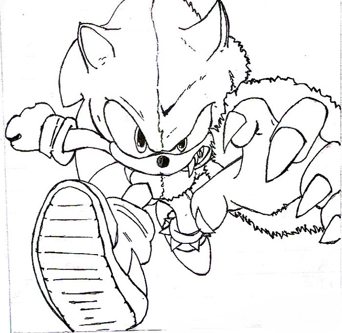 Printable sonic werewolf coloring pages