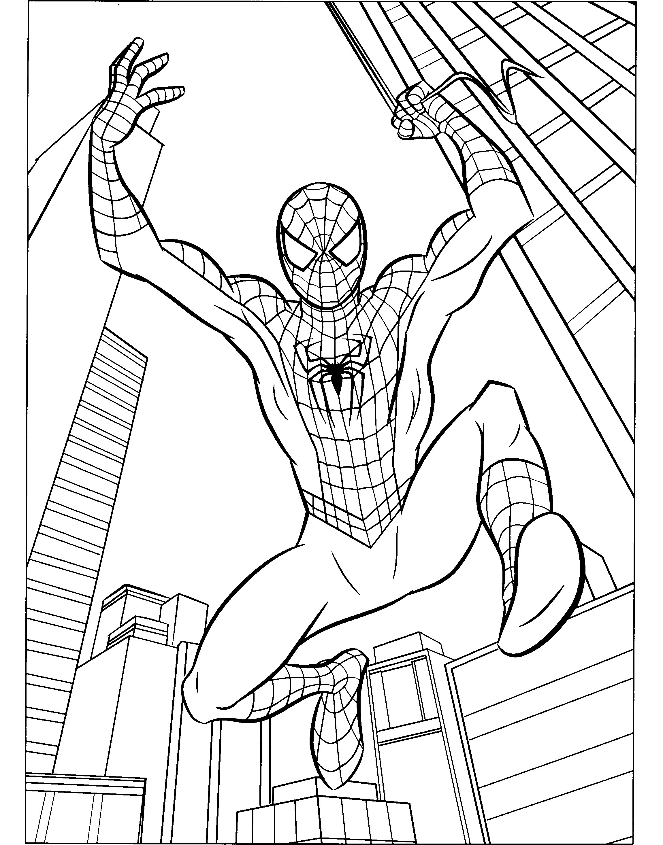 PDF files Cute Spider-man for Coloring Spiderman lineart digital stamps Spiderman Coloring Page