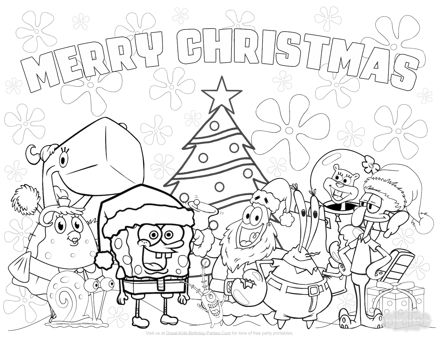 Spongebob Christmas Coloring Pages At GetDrawings Free Download