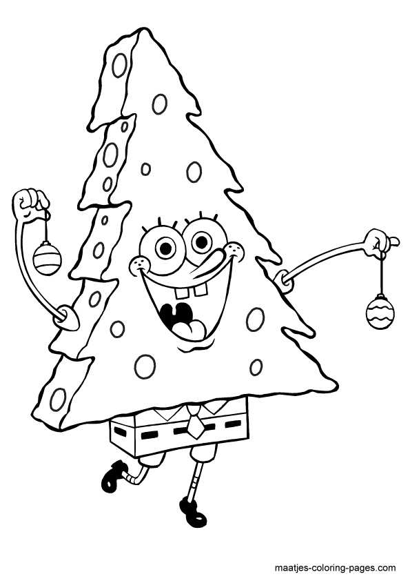 Spongebob Christmas Coloring Pages Free Printable at GetDrawings | Free