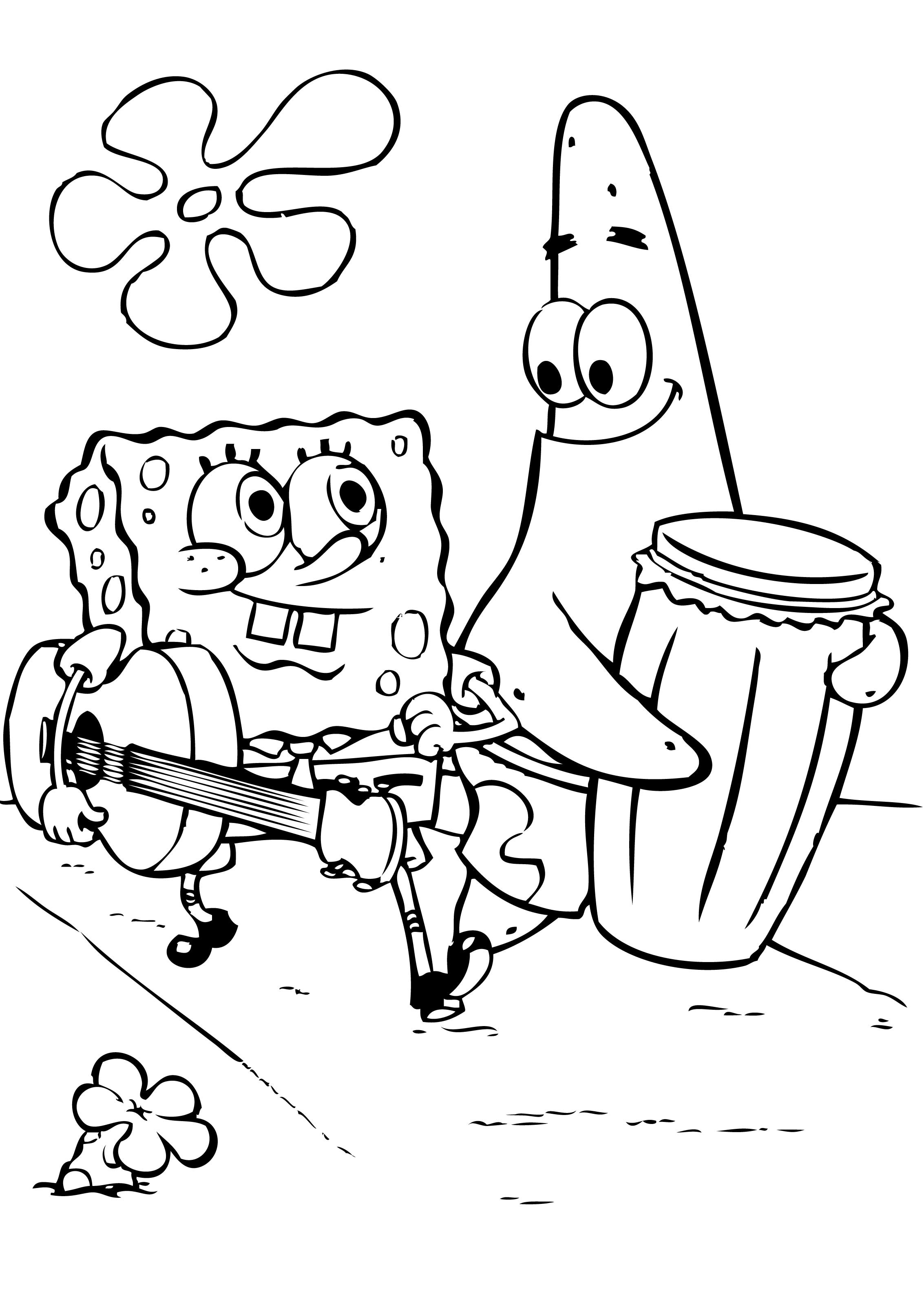 SpongeBob Coloring Pages free For Kids