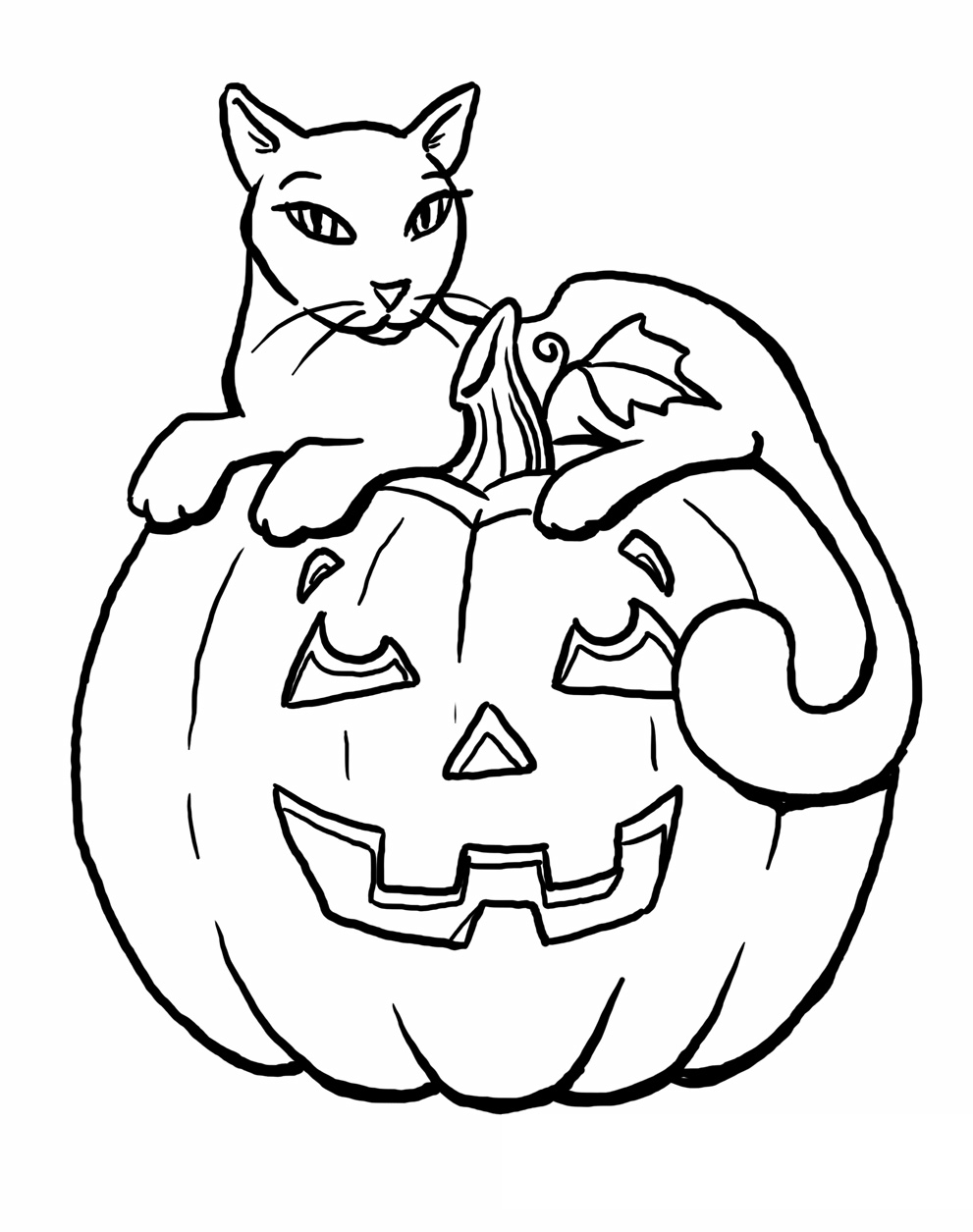Spooky Cat Coloring Pages at GetDrawings | Free download