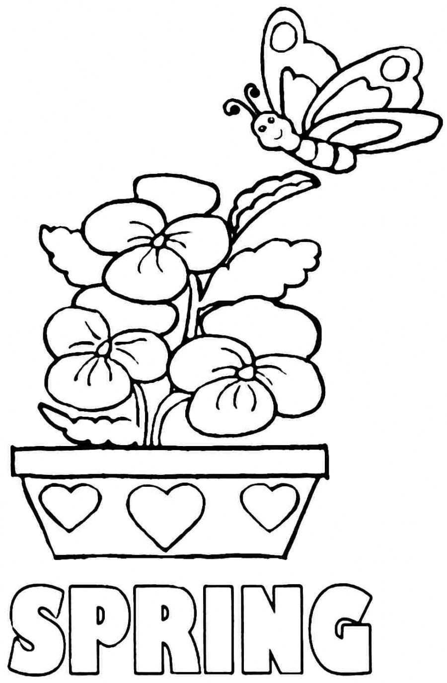 Spring Coloring Pages For Preschoolers at GetDrawings | Free download