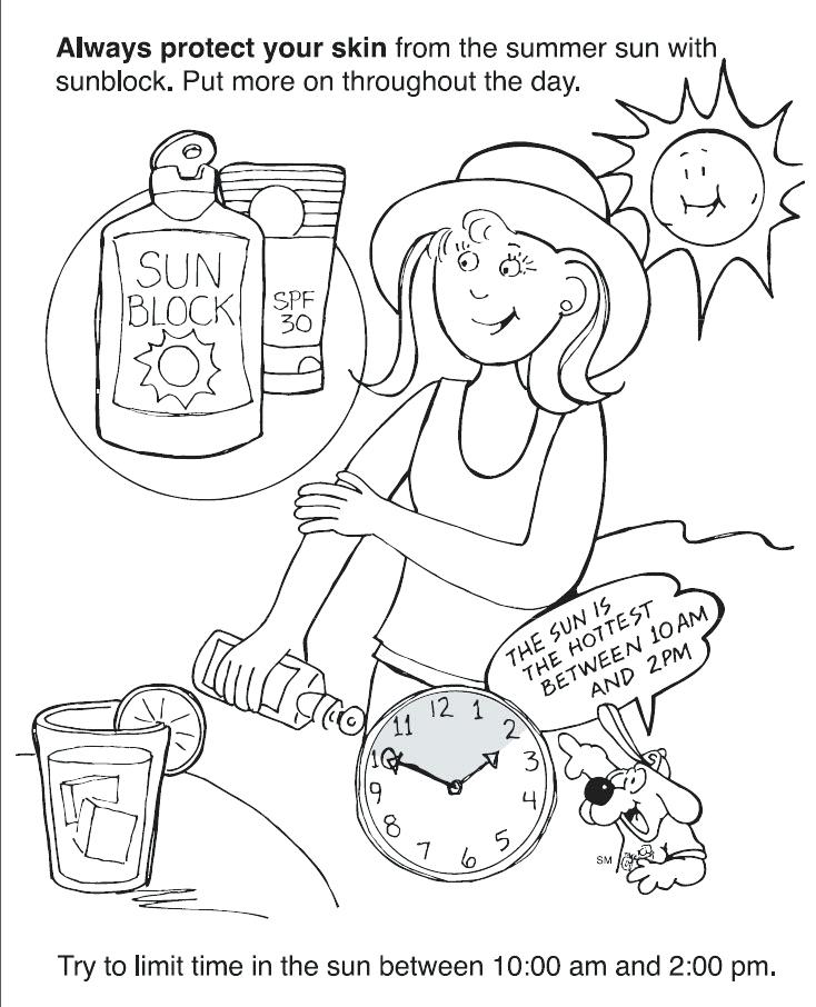 Summer Safety Coloring Pages At GetDrawings Free Download