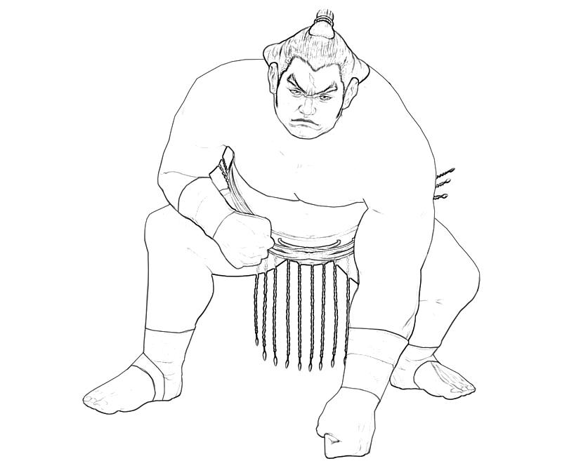 Dibujo de Luchador de sumo furioso para Colorear