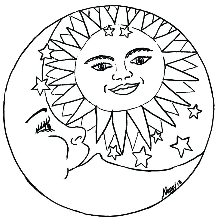 New Sun And Moon Coloring Pages 