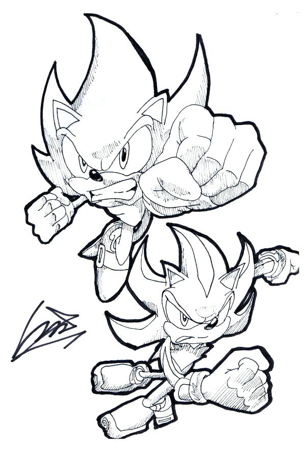Super Sonic And Super Shadow Coloring Pages at GetDrawings ...