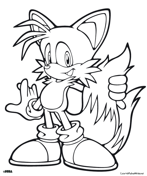 Free Printable Sonic Tails Coloring Pages