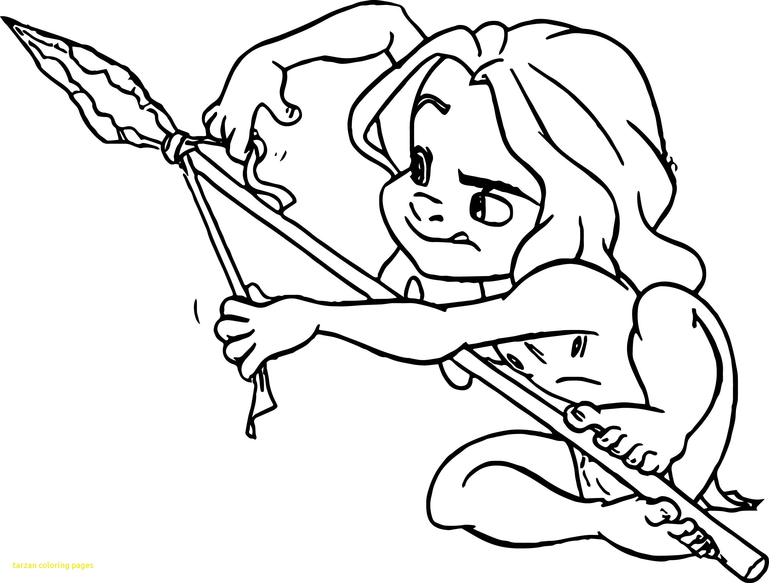 Little Tarzan Spear Coloring Pages For Kids Printable Free - Coloring