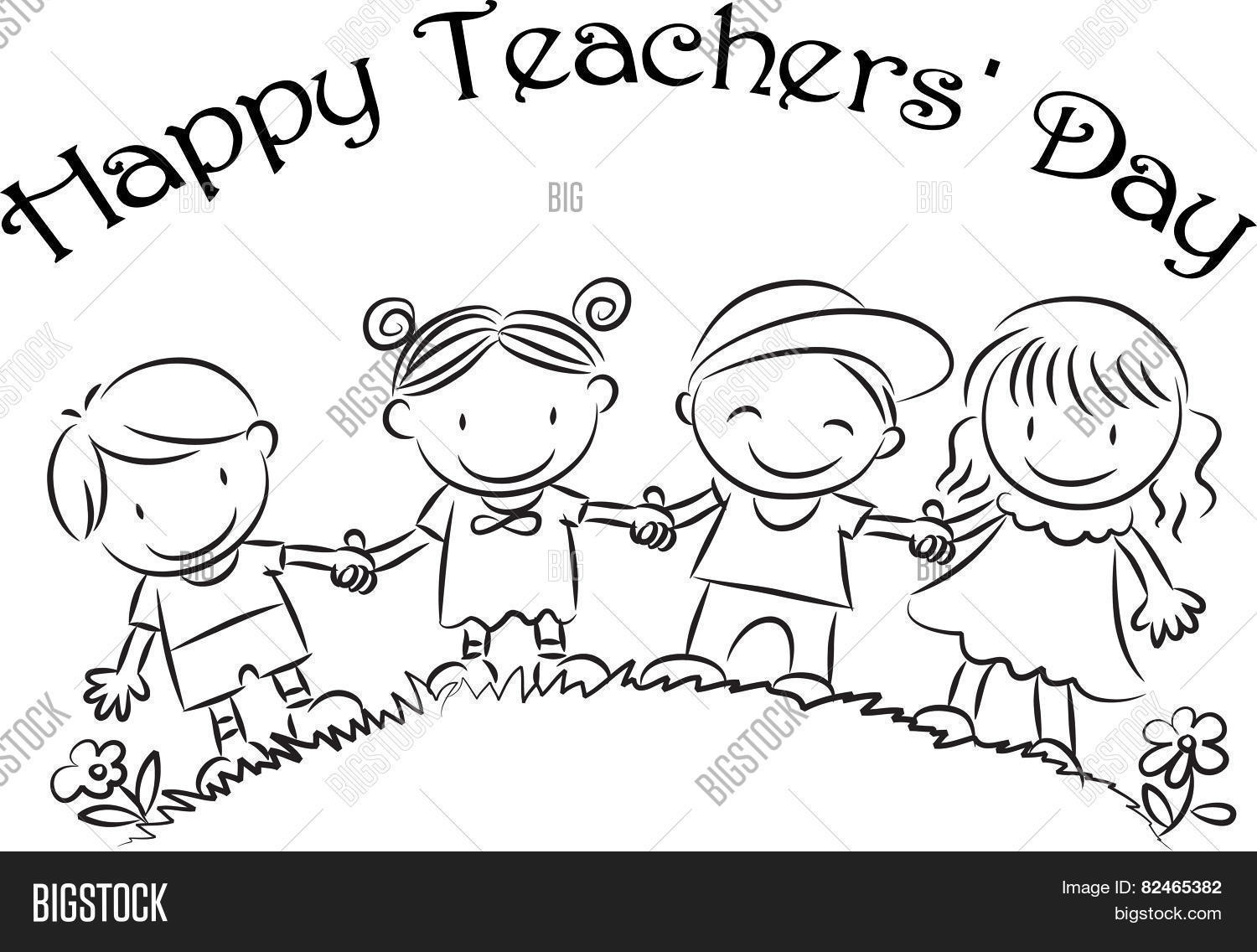 Раскраска открытка teacher's Day
