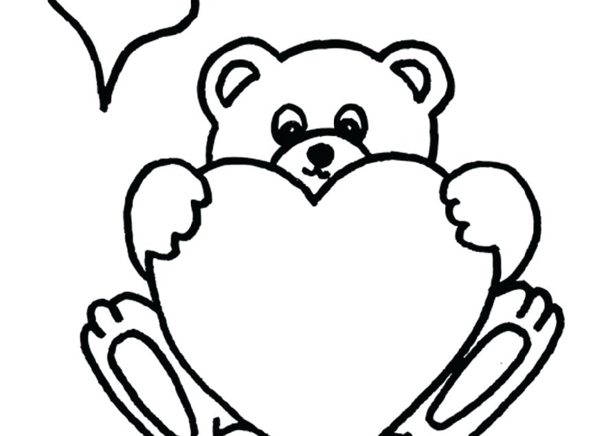 Teddy Bear With Heart Coloring Pages at GetDrawings | Free download