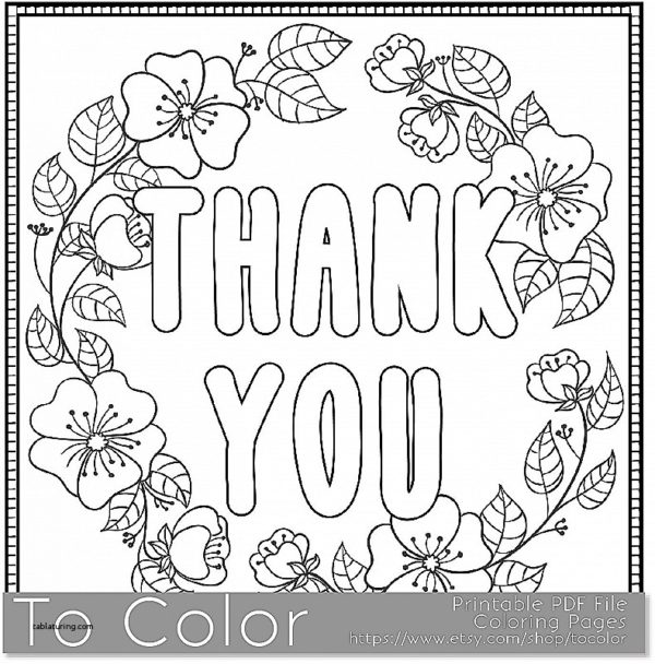 Thank You Card Coloring Page At GetDrawings Free Download
