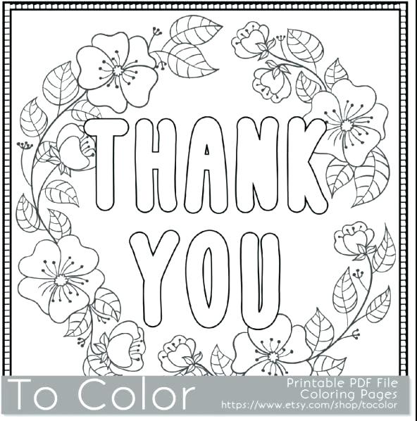 Thank You Card Coloring Page At GetDrawings Free Download