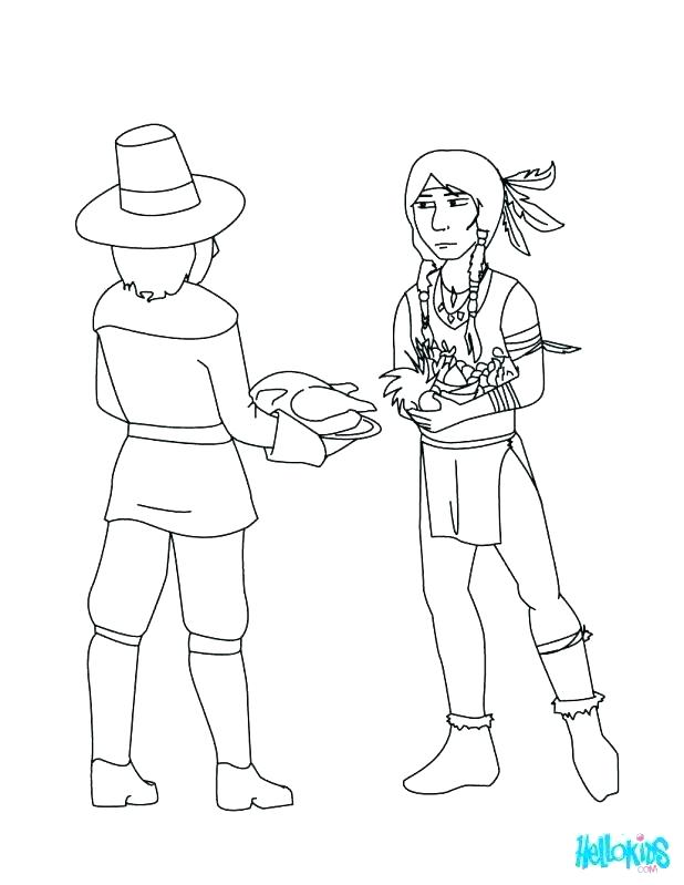 Thanksgiving Indian Coloring Pages at GetDrawings | Free download