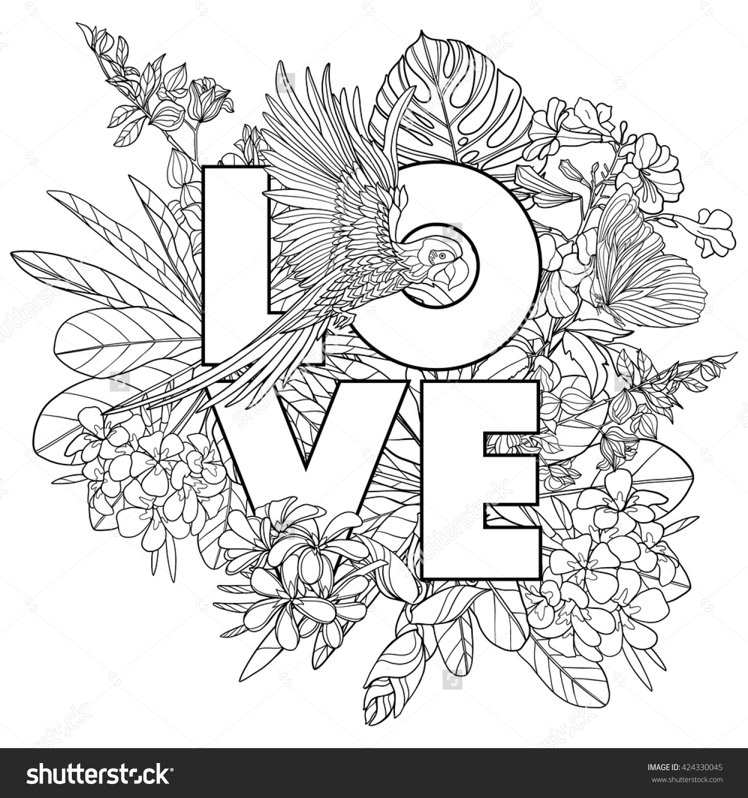 The Word Love Coloring Pages at GetDrawings | Free download