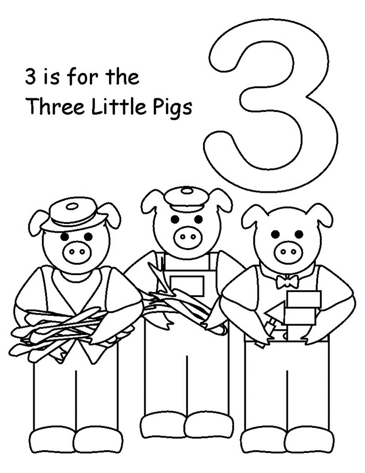 Three Little Pigs Coloring Pages At GetDrawings Free Download