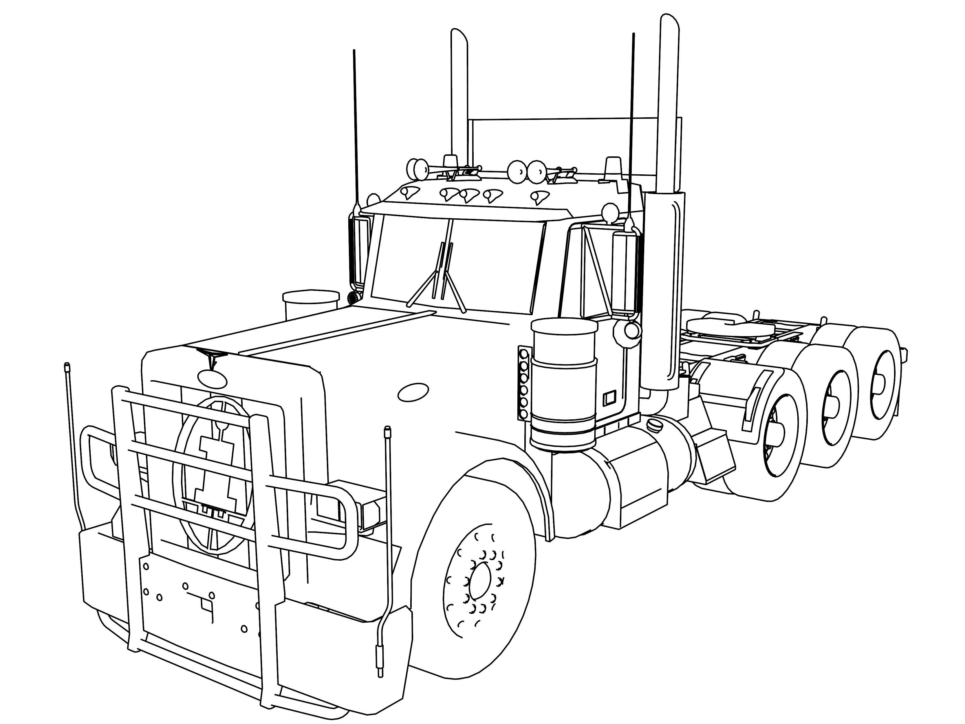 Tractor Trailer Coloring Pages At GetDrawings Free Download