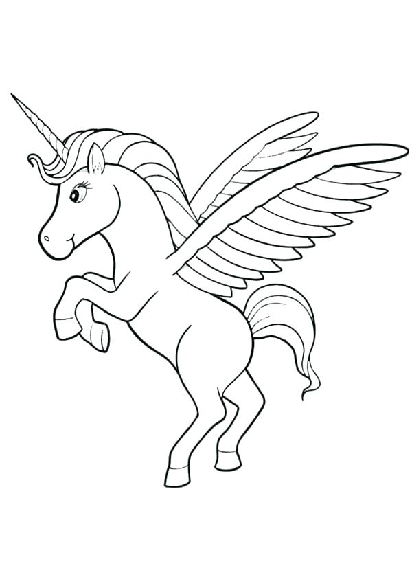 realistic winged unicorn unicorn coloring pages