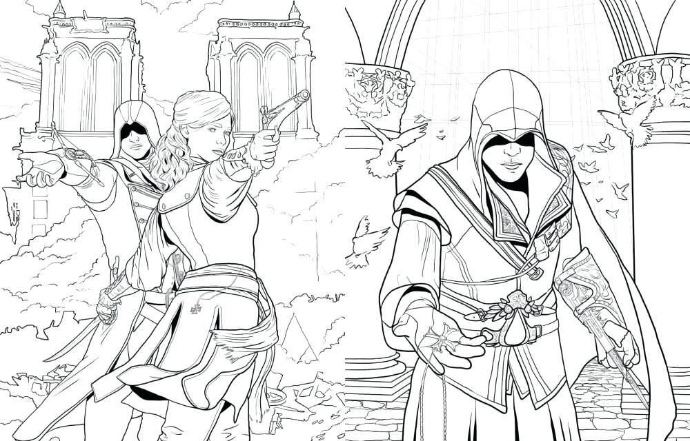 1000x640 Assassins Creed Coloring Pages Assassins Creed Colouring P...